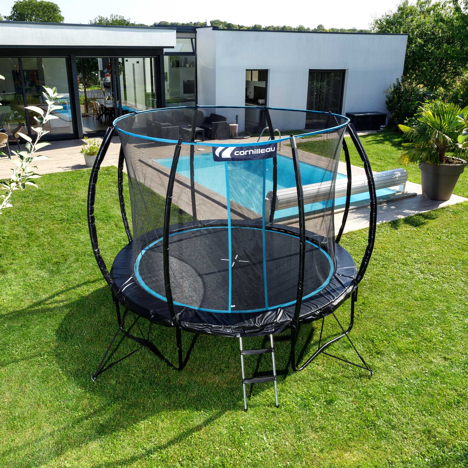 zone d'installation du trampoline